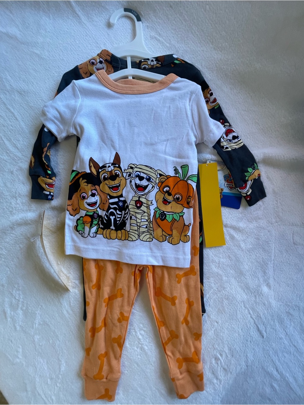 Paw Patrol Halloween Puppy Pajama Set - White & Orange & Black